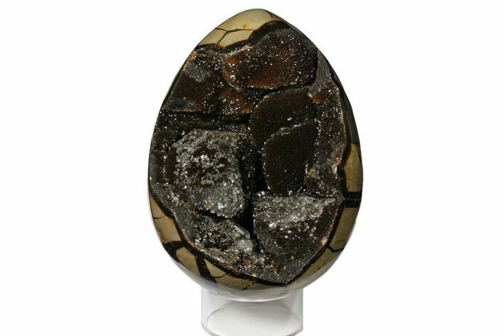 Gorgeous, Septarian Dragon Egg Geode - Crystal Filled #124531